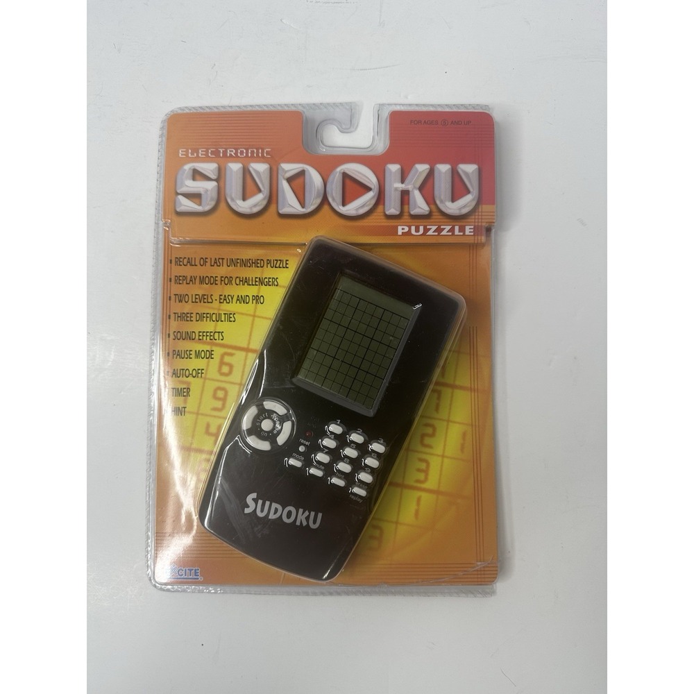 Excite Sudoku Electronic Handheld Game Technosource Black Puzzle 2005 2046